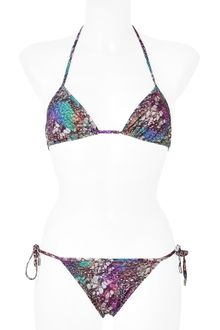 Matthew Williamson Escape Pink Padded Triangle Bikini with Print - Lyst