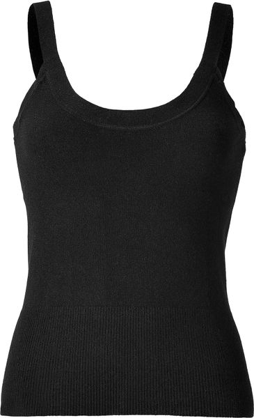 Paule Ka Black Cashmere Knit Top in Black - Lyst
