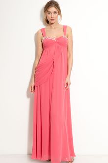 Adrianna Papell Embellished Draped Chiffon Gown - Lyst