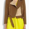 Carven Contrast Woven Biker Jacket in Brown - Lyst