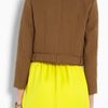 Carven Contrast Woven Biker Jacket in Brown - Lyst