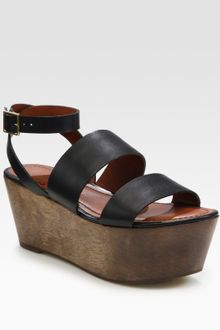 Elizabeth And James Leather & Wood Platform Sandals - Lyst