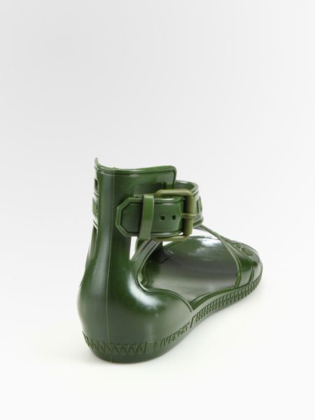 Givenchy Flat Jelly Sandals in Green (militarygreen) | Lyst