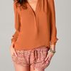 Haute Hippie Collared Blouse in Orange - Lyst