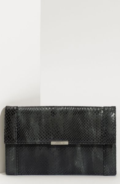 Jason Wu Kate Python Embossed Calfskin Clutch in Black - Lyst