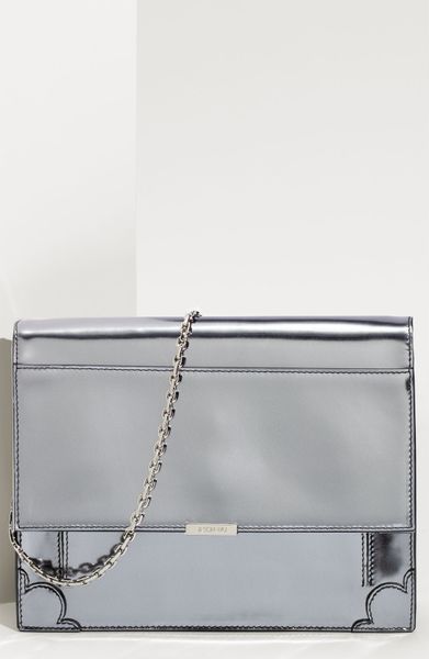 Jason Wu Stella Patent Calfskin Shoulder Bag in Silver - Lyst