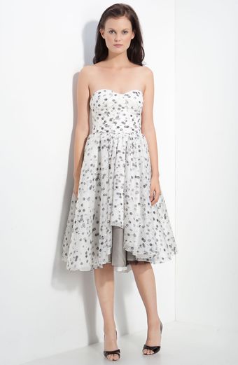  Print Strapless Dress 