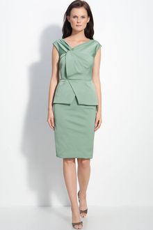 Lela Rose Peplum Waist Dress - Lyst