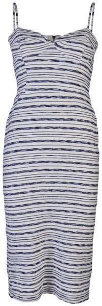 Monrow Long Bustier Dress in Gray (cream) - Lyst