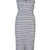 Monrow Long Bustier Dress in Gray (cream) - Lyst
