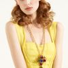 Oscar De La Renta Brooch & Chain Necklace in Multicolor (multi) - Lyst