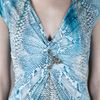 Roberto Cavalli Brooch Detail Dress in Blue - Lyst
