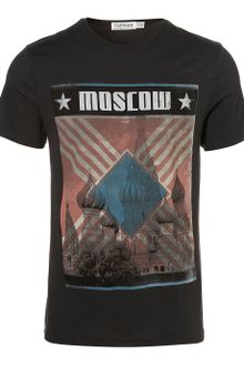 Topman Washed Black Moscow Crew Tee - Lyst