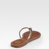Tory Burch Abitha Metallic Leather Thong Sandals in Brown (gold) - Lyst