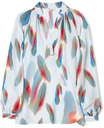  Millys Floating Feather Long Sleeve Tunic Blouse 