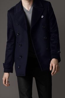Burberry Wool and Cashmere Pea Coat - Lyst