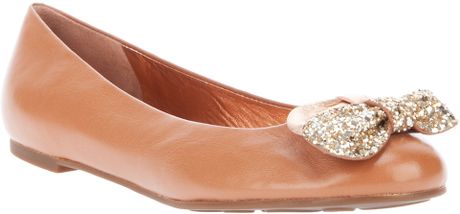 Marc By Marc Jacobs Bow Detail Ballet Pump in Brown - Lyst