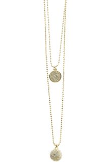Michael Kors Exclusive Pave Disc and Pave Fireball Necklace Set, Golden - Lyst