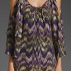Parker Double Flared Sleeve Dress in Purple (purple zig zag) - Lyst