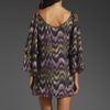 Parker Double Flared Sleeve Dress in Purple (purple zig zag) - Lyst