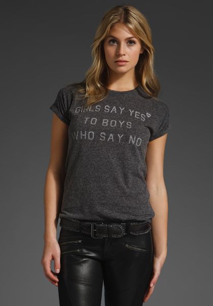 Zoe Karssen Girls Say Yes Tee in Gray (neps jersey) - Lyst