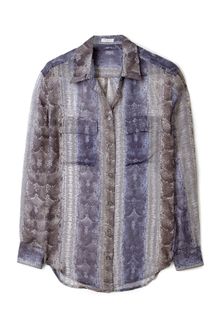 Equipment Python Print Chiffon Signature Shirt - Lyst