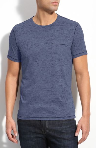 John Varvatos Burnout Trim Fit Tshirt in Blue for Men (denim heather) - Lyst