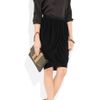 Lanvin Draped Stretchjersey Skirt in Black - Lyst