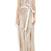 Lanvin Belted Silksatin Gown in Gold (champagne) - Lyst
