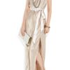 Lanvin Belted Silksatin Gown in Gold (champagne) - Lyst