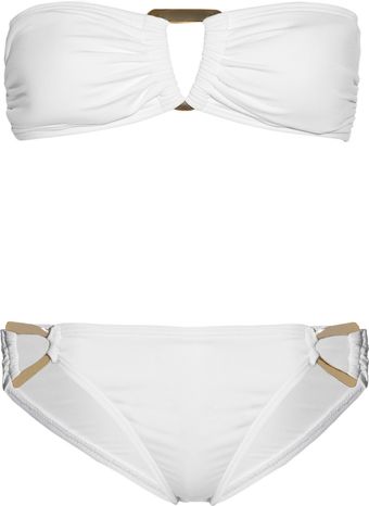 Michael Kors Triangle-embellished Bandeau Bikini - Lyst