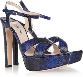  Watersnake-effect Leather Sandals 