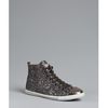 Miu Miu Anthracite Glitter Studded Cap Toe Hitop Sneakers in Gray (anthracite) - Lyst