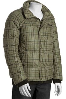 Moncler Gamme Bleu Green Plaid Quilted Down Hooded Parka - Lyst