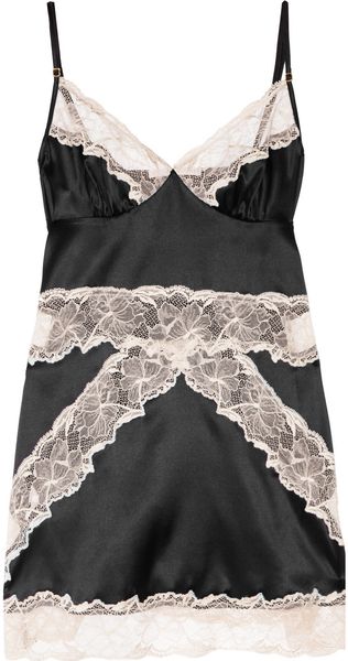  Selma Dancing Stretch Silk-Satin And Lace Chemise 