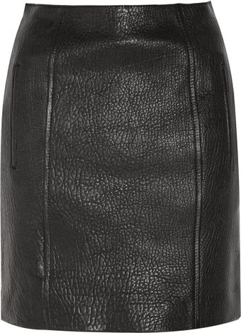 Carven Textured-leather Mini Skirt - Lyst