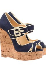 Christian Louboutin 'Melides 'Canvas and Cork Platform Wedges