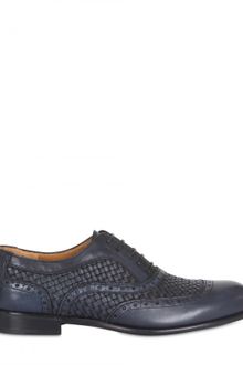 Ferragamo Woven Leather Laceup Shoes - Lyst