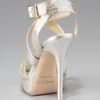 Jimmy Choo Vamp Crushed Metallic Platform Sandal in Silver (champagne) - Lyst