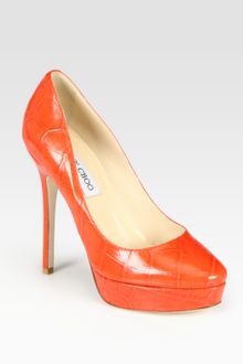 Jimmy Choo Cosmic Croc-print Leather Platform Pumps - Lyst