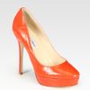 Jimmy Choo Cosmic Crocprint Leather Platform Pumps in Orange (tan) - Lyst