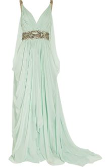Marchesa Crystal-embellished Silk-chiffon Gown - Lyst