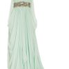 Marchesa Crystalembellished Silkchiffon Gown in Green (aqua) - Lyst