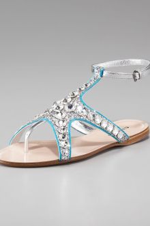 Miu Miu Starfish Flat Sandal - Lyst