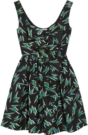  Printed Silk-faille Mini Dress 
