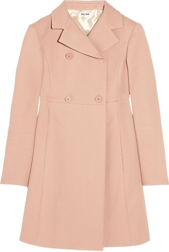 Miu Miu Double-breasted Cotton-gabardine Coat - Lyst