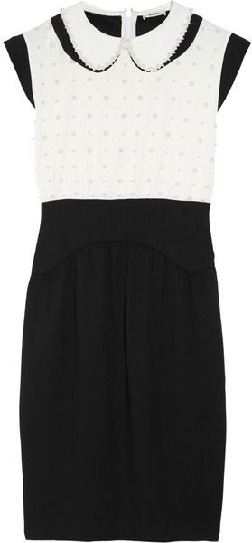  Faux Pearl-embellished Crepe Dress 