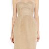 Oscar De La Renta Tulle and Gold Threaded Strapless Dress in Gold - Lyst