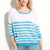 Payton Button Trim Stripe Sweater in Blue (pop blue/ white) - Lyst