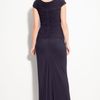 Tadashi Shoji Ruched Mesh Gown in Purple (eggplant) - Lyst